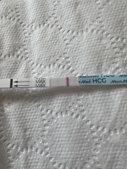 Clue blue positive but faint line on strip