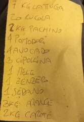 Found a shopping list. On a train. In Italy