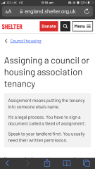 To want my daughter to inherit my council tenancy?
