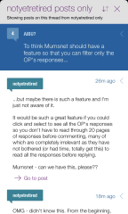 To think Mumsnet should have a feature so that you can filter only the OP's responses...