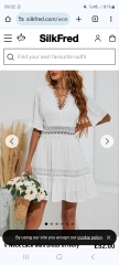 White wrap knee length dress