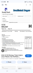 Given incorrect GCSE AQA BIOLOGY exam paper