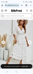 White wrap knee length dress
