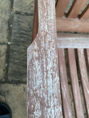 Wooden bench-time/money/energy/skilled lacking!