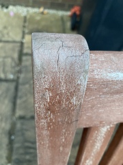 Wooden bench-time/money/energy/skilled lacking!