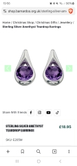 Amethyst and silver earrings