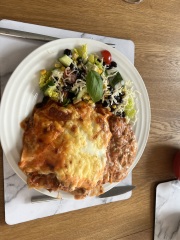 Homemade lasagna.