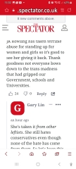 JKR reprimanded by "feminist" "ally" for being unhelpful (to him).