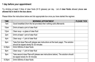 Colonoscopy/plenvu prep q - help