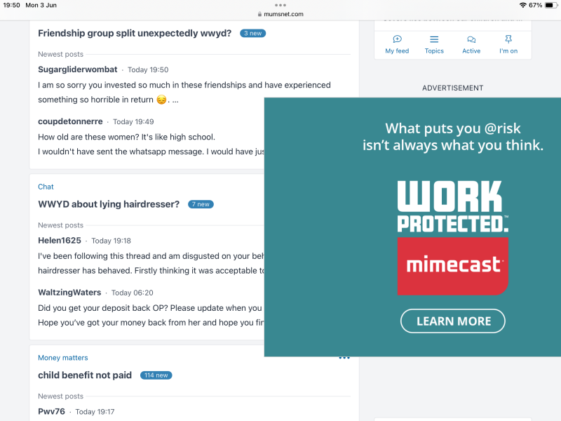 Big ad blocking posts