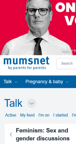 Why does mumsnet have a huge ad for the Labour Party?