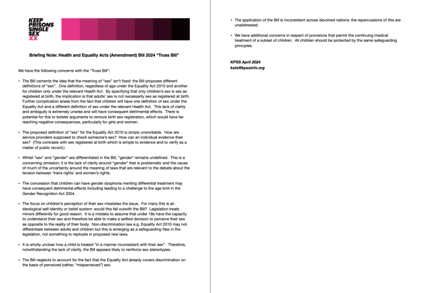 Keep Prisons Single Sex Wind Down