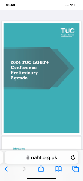 TUC LGBT+ conference:27+28 June: doesn't accept Cass