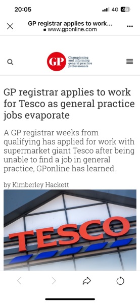 Newly qualified GPs now working in Tesco!