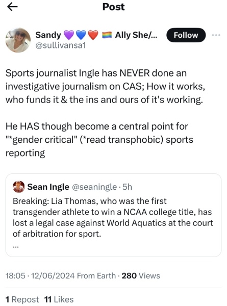 Lia Thomas update ...