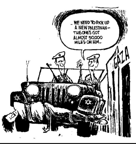 Israeli army strapped wounded Palestinian to jeep