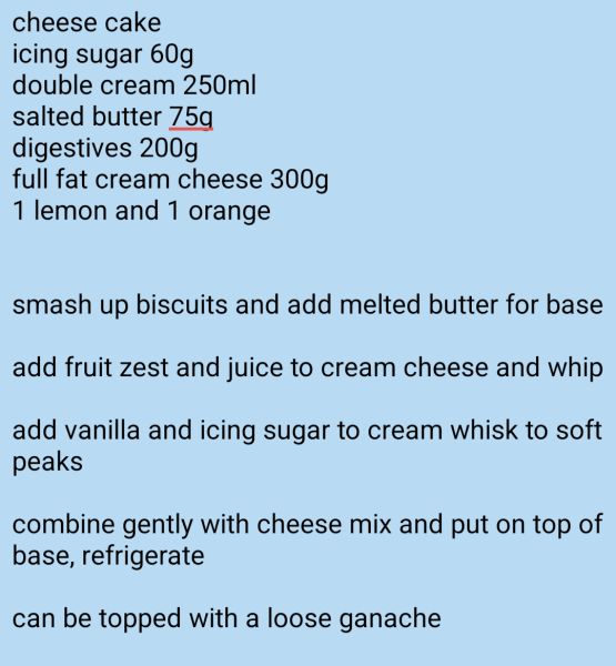 Cheesecake recipe
