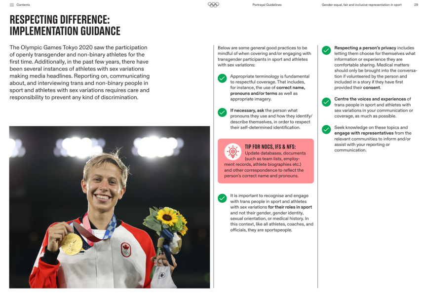 IOC “portrayal guidelines”