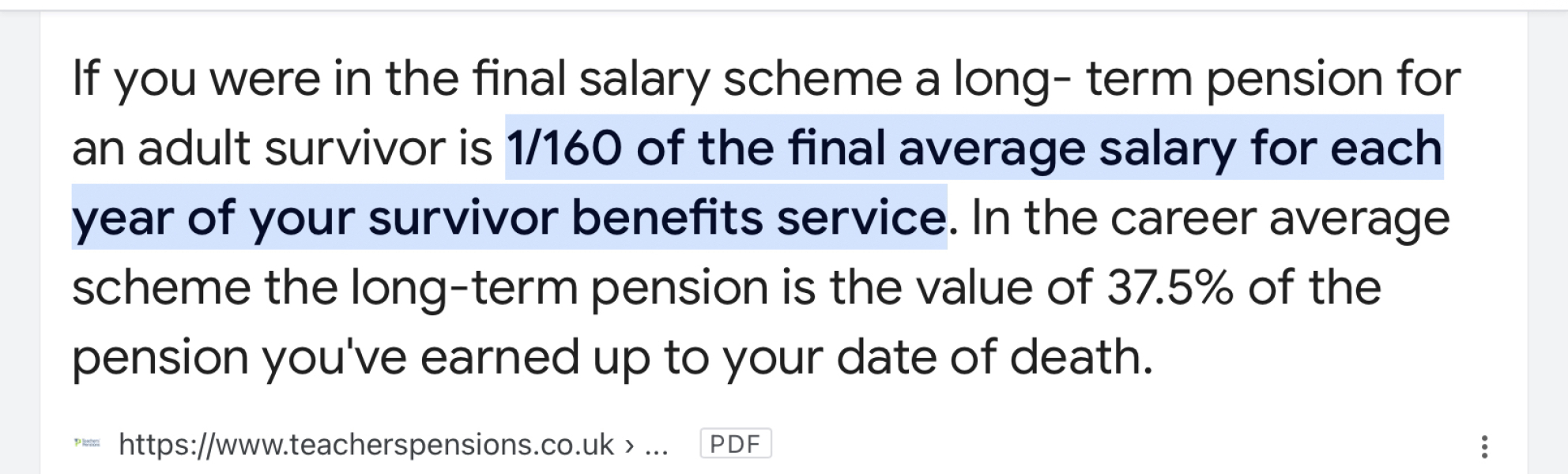 Pension when I die