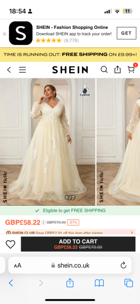 Very specific wedding dress search
