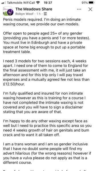 Robyn Woof being chosen as t&nb officer for Ed Uni.