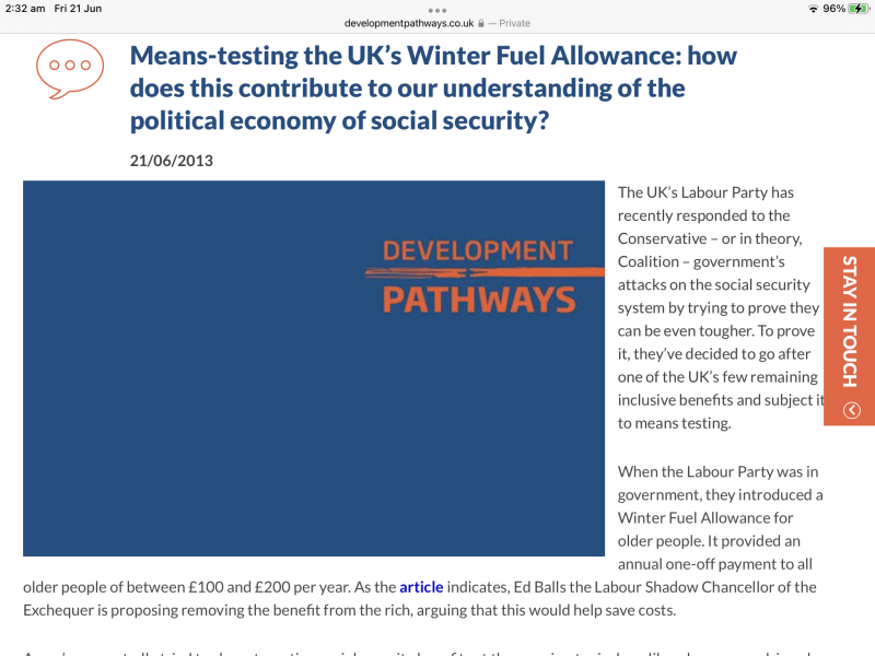 Labour and Pensioners
