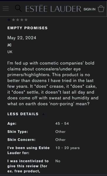 Under eye dark circles concealer for over 50's
