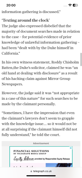 Harry’s litigation