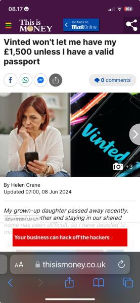 Choose a side: Vinted v disabled users