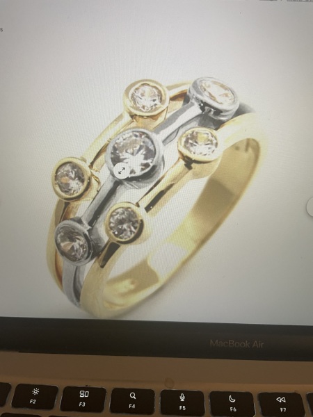 Bubble ring 2 tone gold like this