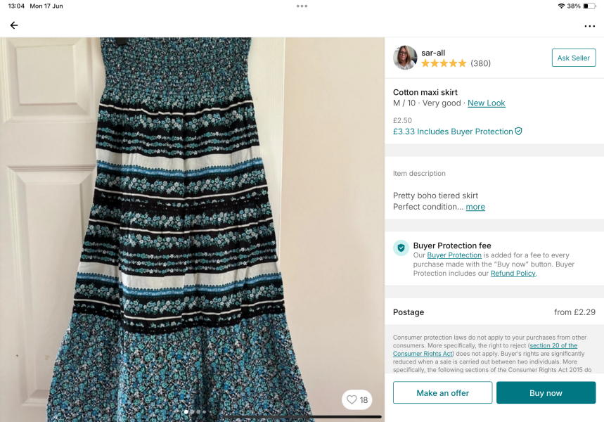 Cotton maxi skirt