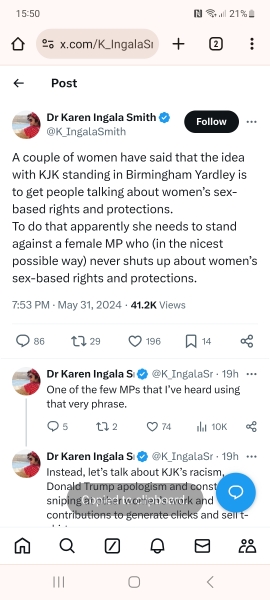 KJK is standing against Lloyd Russell-Mole in the General Election