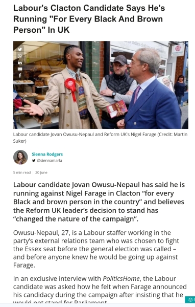 To ask about Nigel Farage Question Time appearance just now
