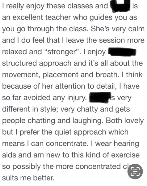 Pilates chatterbox