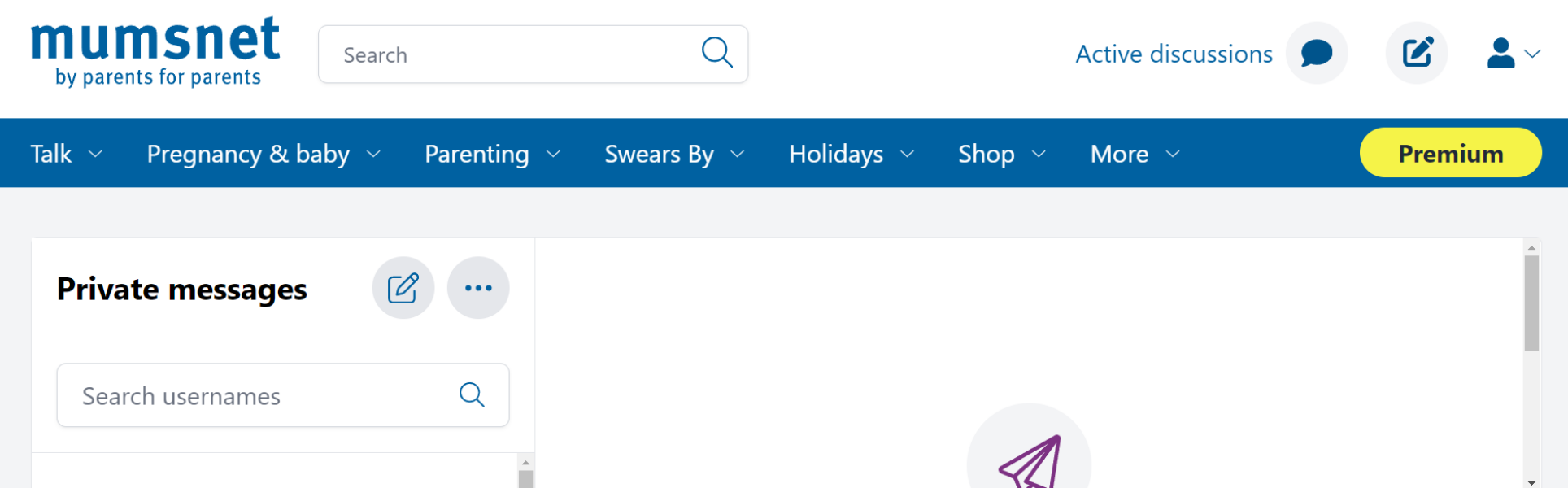 Private messages not visible in browser
