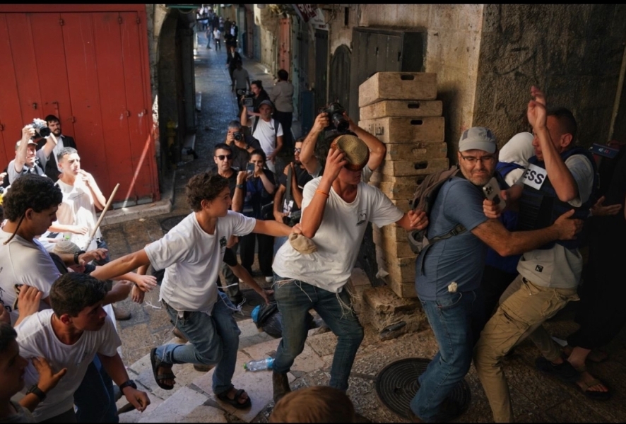Jerusalem day parade by settlers