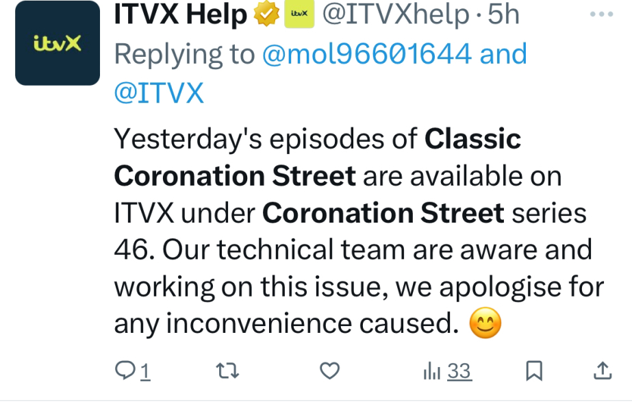 Classic Corrie Thread.  Now in September 2004.