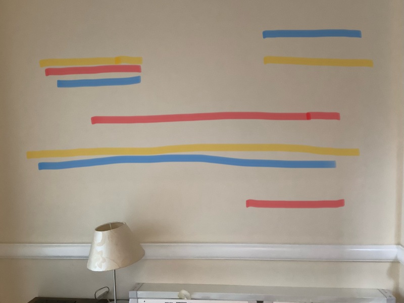 Help me decide layout of photo shelves in hallway