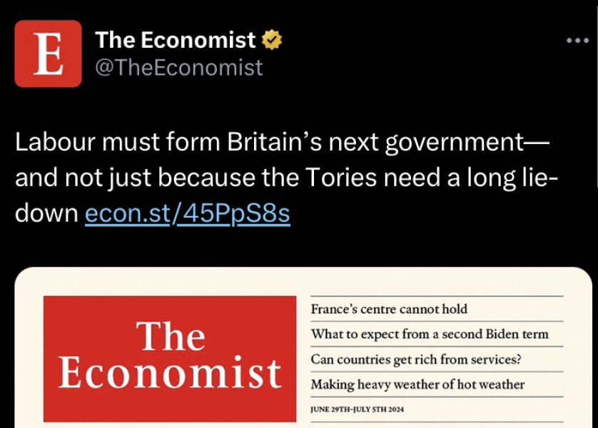 The Economist endorses Labour
