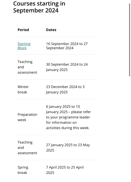 Time table at uni help (UWE), when are holidays?!