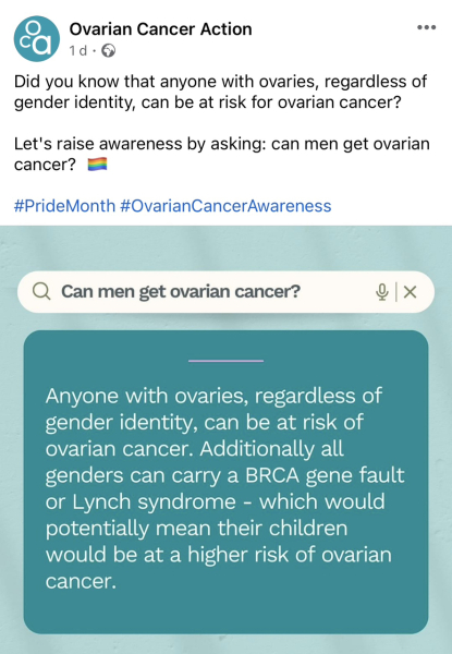 Men can get Ovarian Cancer !