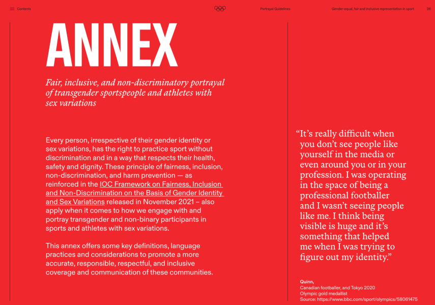 IOC “portrayal guidelines”