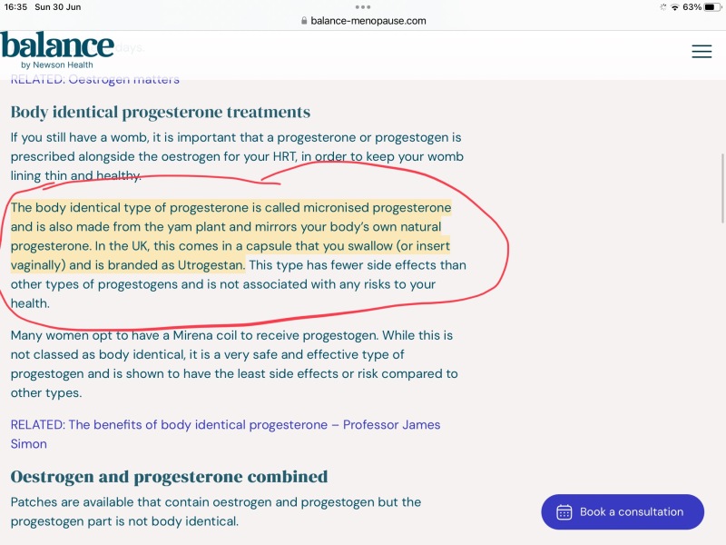 Is there a reason why body identical progesterone isn’t available in a patch or cream on the NHS?