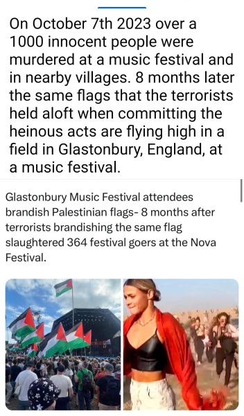 Support for Palestine at Glastonbury