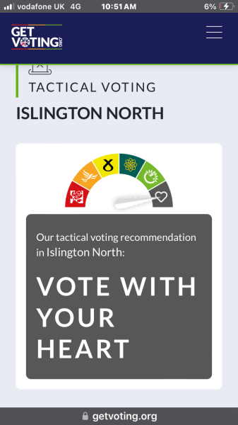 Islington North - who to vote for?
