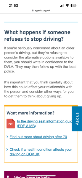 To think that too many people are in denial that they should not drive?
