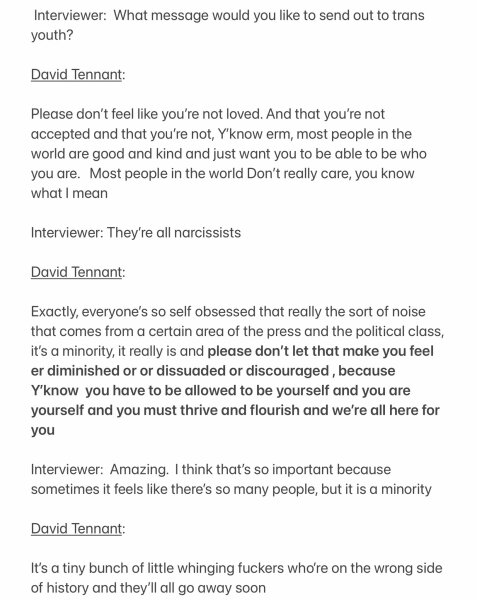 David Tennant - Wishes Kemi B would ‘shut up’