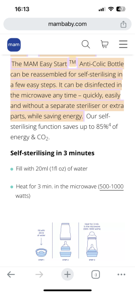 Mam Anti Colic Bottles/Tommee Tippee Steriliser