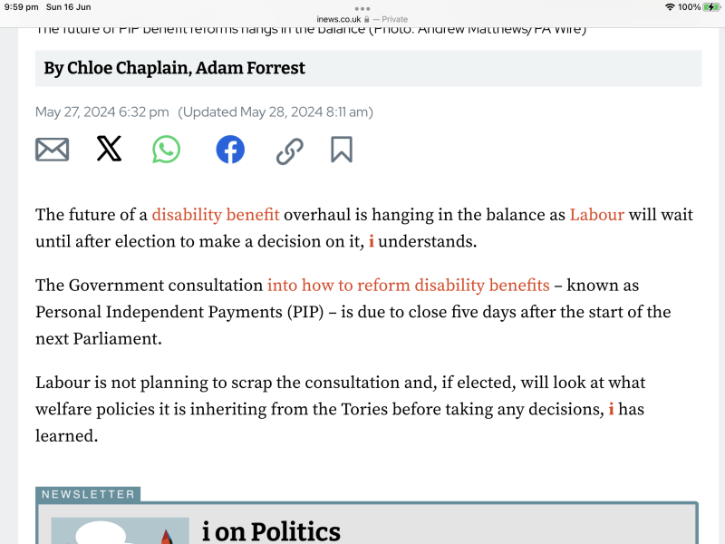 So they want to replace PIP/DLA money with vouchers?