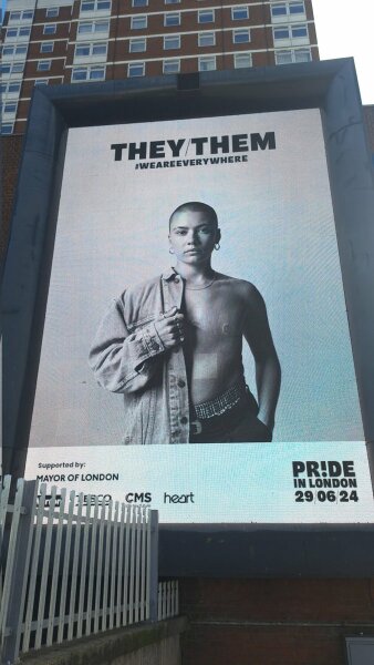 Pride month poster in London.